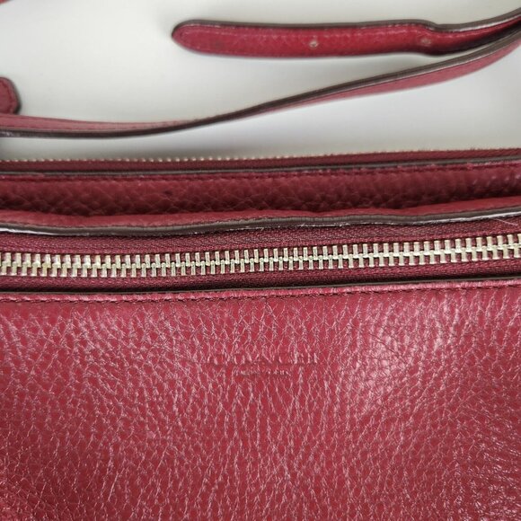 Coach Crossbody Bag Womens Red Vintage Small Pebbled Leather Purse Classic - Picture 10 of 16